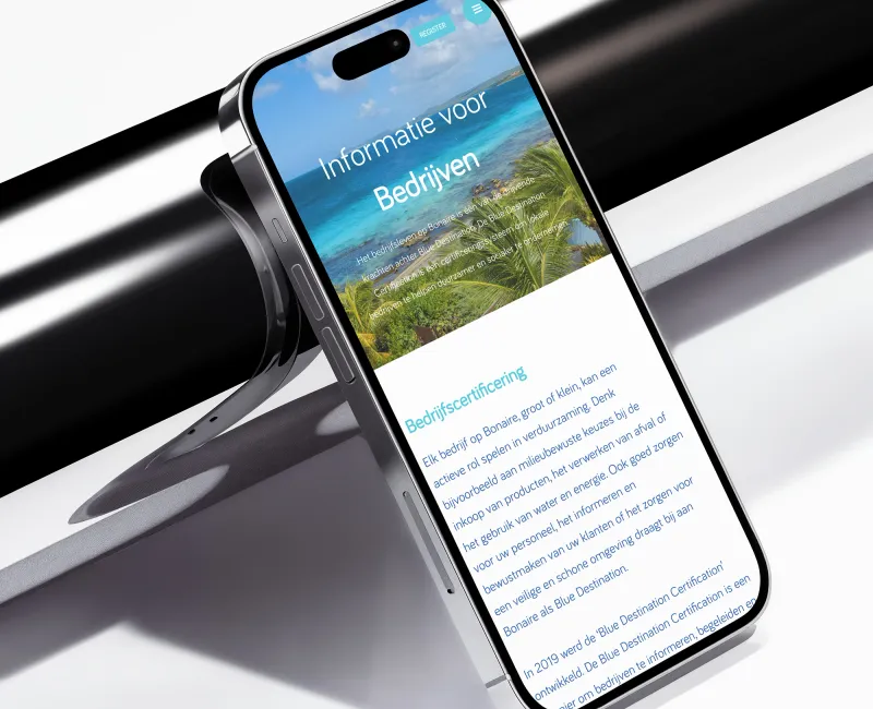 Detail of the website for KVK Bonaire, 2