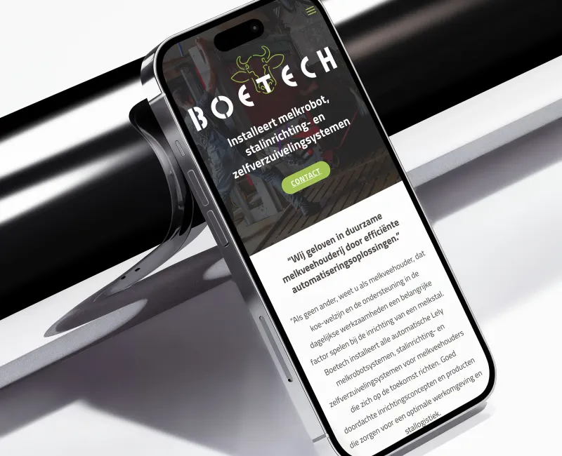 Detail of the website for Boetech, 1