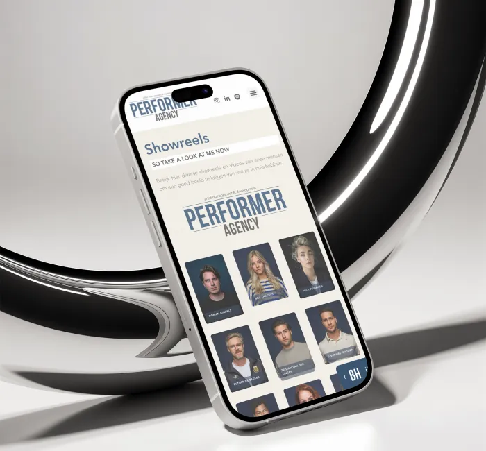 WordPress website with artist profiles for Performer Agency