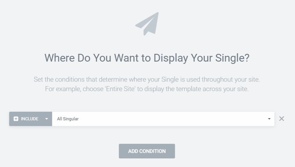 Setting up display conditions in Elementor