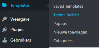 Open Elementor Theme Builder